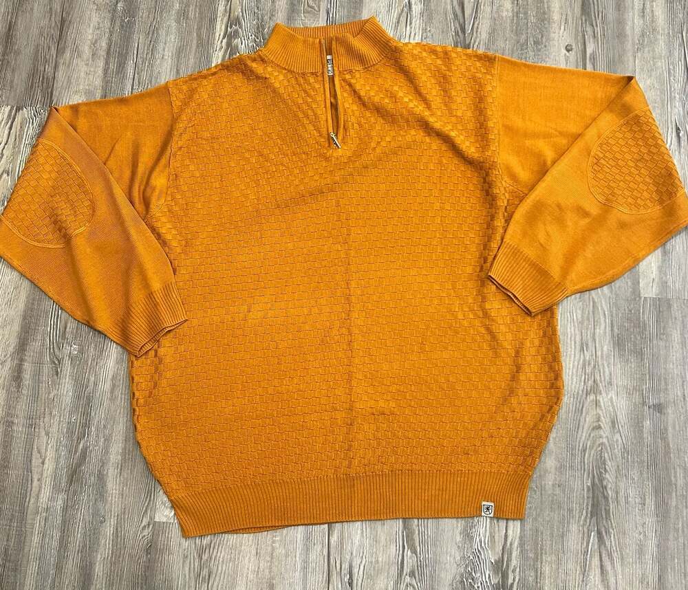 Stacy Adams Men's Textured Quarter-Zip Pullover XXL